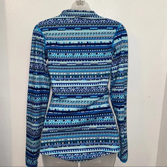 Nike Dri fit blue patterned quarter zip - Picture 6 of 7